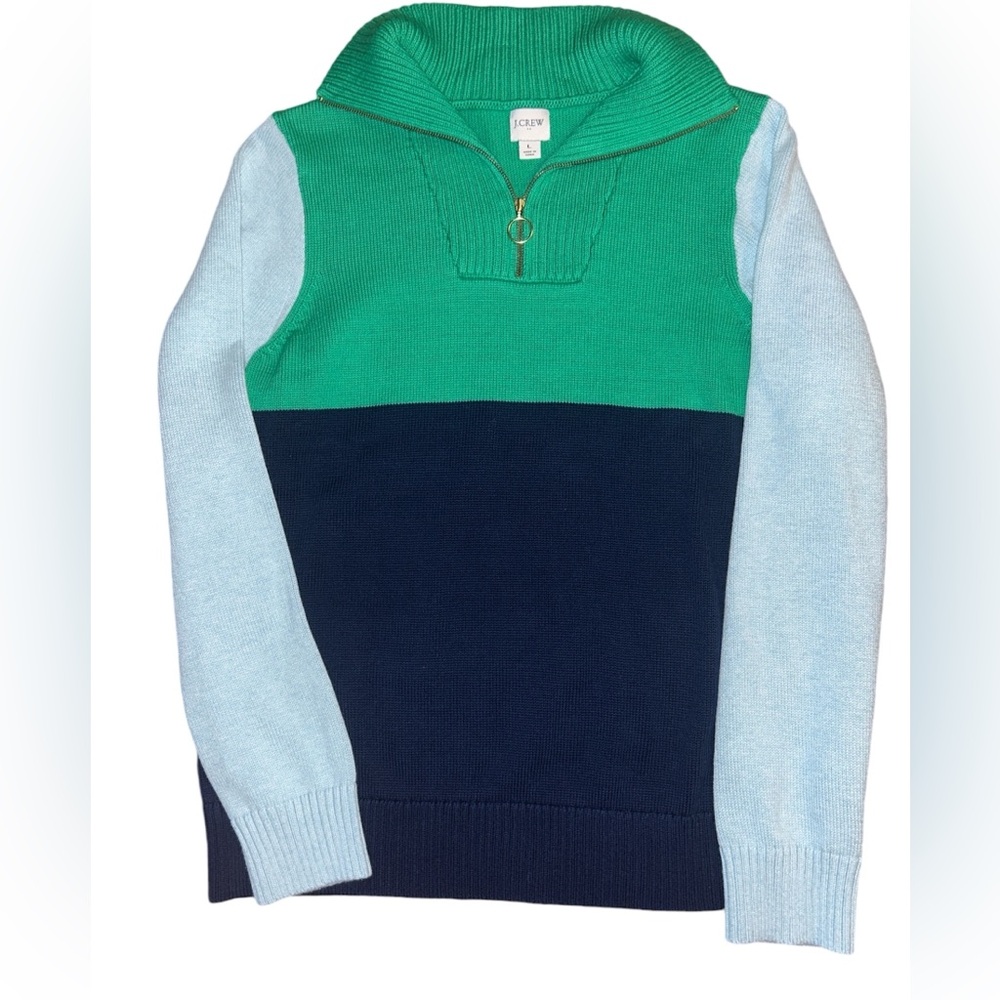 J. Crew NWOT Wide-collar zip sweater size Large - Picture 3 of 5